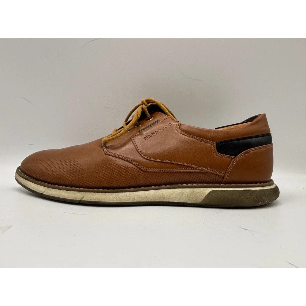 Bruno Marc Men's Brown Leather Lace-Up Casual Derby Shoes Size 10